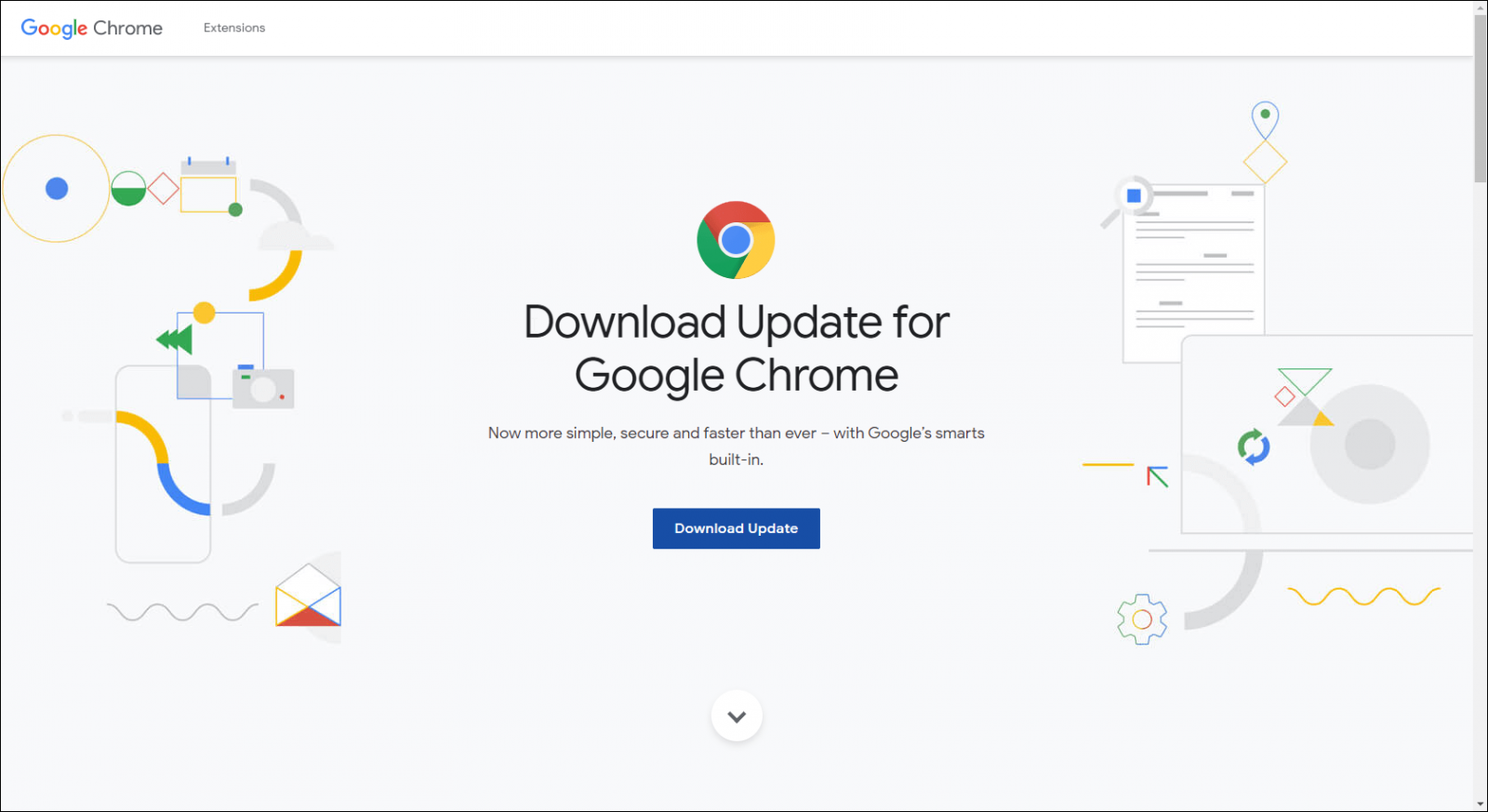 Fake Chrome update page